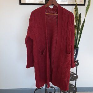 Jeolm Chunky Knit Open Front Cardigan